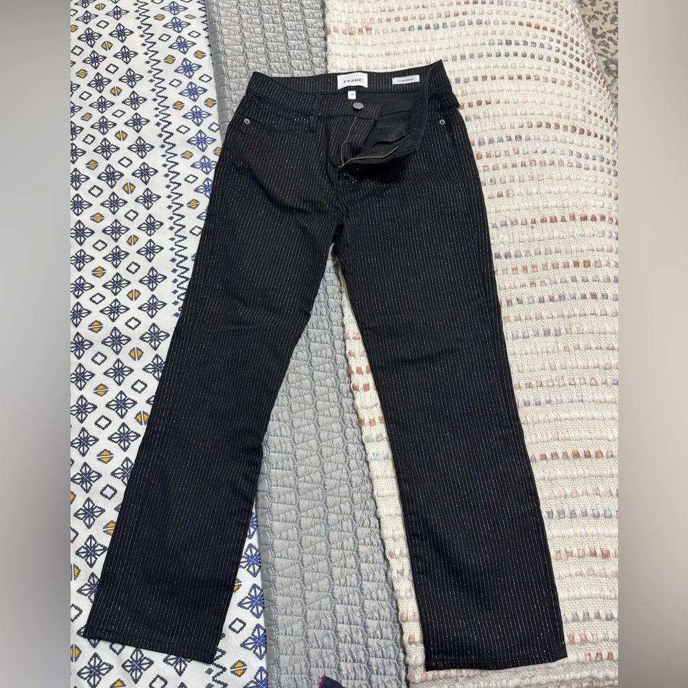 Black Pinstripe Jeans